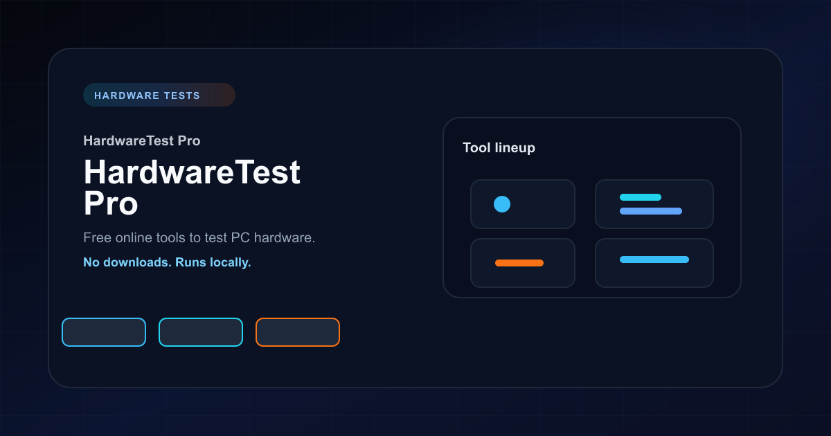 Hardware Test Pro - Ferramentas grátis de teste de hardware